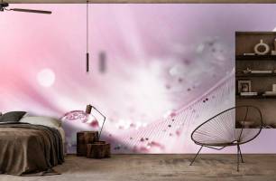 Wybierz Fototapeta Pióro z rosą na różowym tle Pióra tapety na ścianę