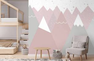Wybierz Fototapeta różowe góry Tapety do pokoju dziecięcego na ścianę