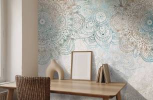 Wybierz Fototapeta Mandala turkusowa boho Fototapeta według stylu na ścianę