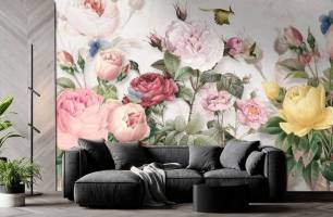 Wybierz Fototapeta Vintage kwiaty Bukiet kwiatów na ścianę