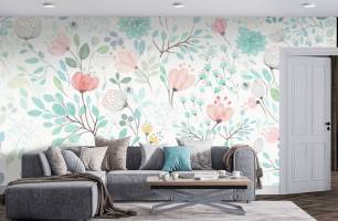 Wybierz Fototapeta Kwiaty szablonowe Tapeta w sypialni na ścianę