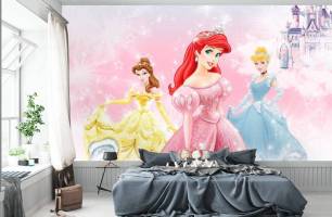 Wybierz Fototapeta 3 księżniczki Disneya Tapety do pokoju dziecięcego na ścianę
