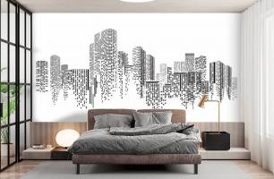 Wybierz Fototapeta Miasto bydynki minimalistyczne Tapeta do biura na ścianę