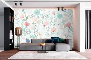 Wybierz Fototapeta Kwiaty szablonowe Tapeta w sypialni na ścianę