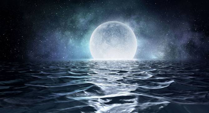 Fototapeta Księżyc nad morzem