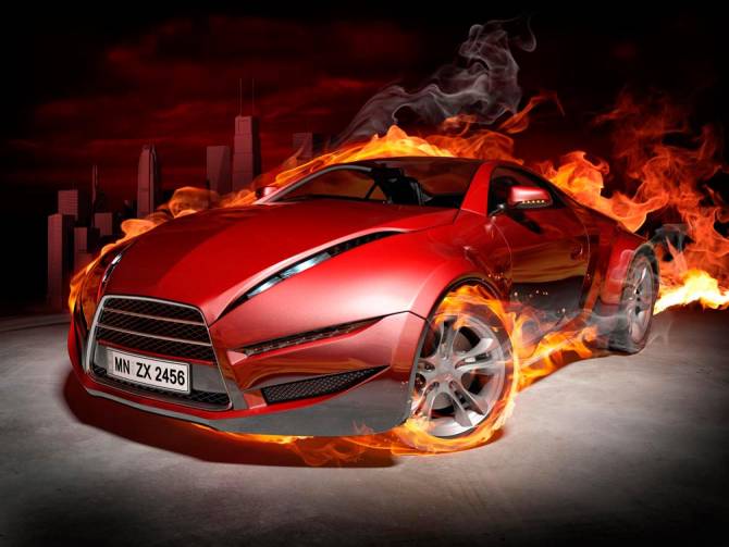 Tapeta Fire Car