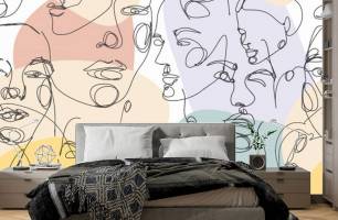 Wybierz Fototapeta Line art kobiety kolorowe  na ścianę