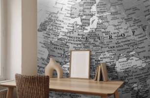 Wybierz Fototapeta Szczegółowa mapa Mapa tapety świata na ścianę