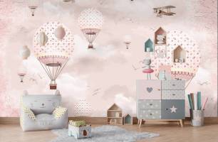 Wybierz Fototapeta różowe balony na niebie Fototapety dla dziewczynek na ścianę