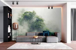 Wybierz Fototapeta Tropicalny las we mgłe Tapeta do kuchni na ścianę