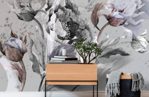 Wybierz Fototapeta Kwiaty dizajnerskie Tapeta w salonie na ścianę