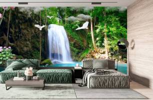 Wybierz Fototapeta wodospad 3D Fototapeta natura na ścianę