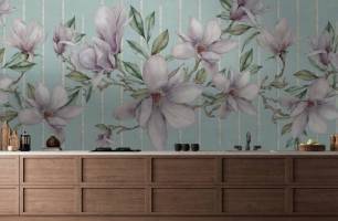Wybierz Fototapeta Magnolia na turkusowym tle Tulipany na ścianę