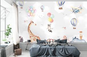 Wybierz Fototapeta zwierzęta akwarelowe Tapety do pokoju dziecięcego na ścianę