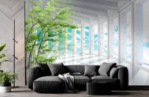 Wybierz Fototapeta Bambus i widok z okna Fototapety 3D na ścianę