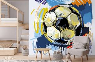 Wybierz Fototapeta narysowana piłka Tapety do pokoju dziecięcego na ścianę