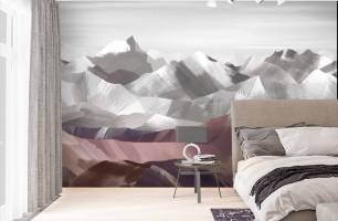Wybierz Fototapeta Góry szare w stylu skandynawskim Tapeta do biura na ścianę