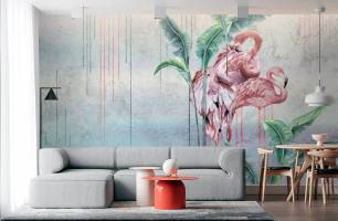 Wybierz Fototapeta Flamingi rożowe  na ścianę