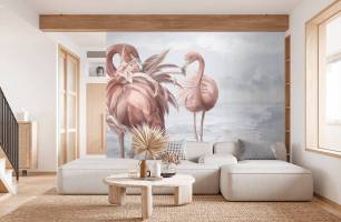 Wybierz Fototapeta Flamingi morze Domowe ognisko na ścianę