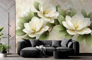 Wybierz Fototapeta Lotosy 3D Abstrakcyjne kwiaty na ścianę