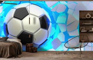 Wybierz Fototapeta piłka niszczy ścianę Sportowe tapety na ścianę