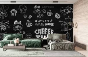 Wybierz Fototapeta Nadruki z kawą Tapeta na kawiarnię na ścianę