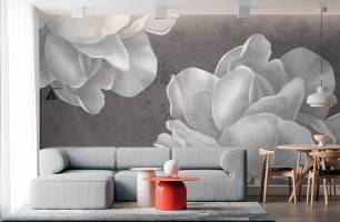 Wybierz Fototapeta 3d kwiaty szare tło  na ścianę
